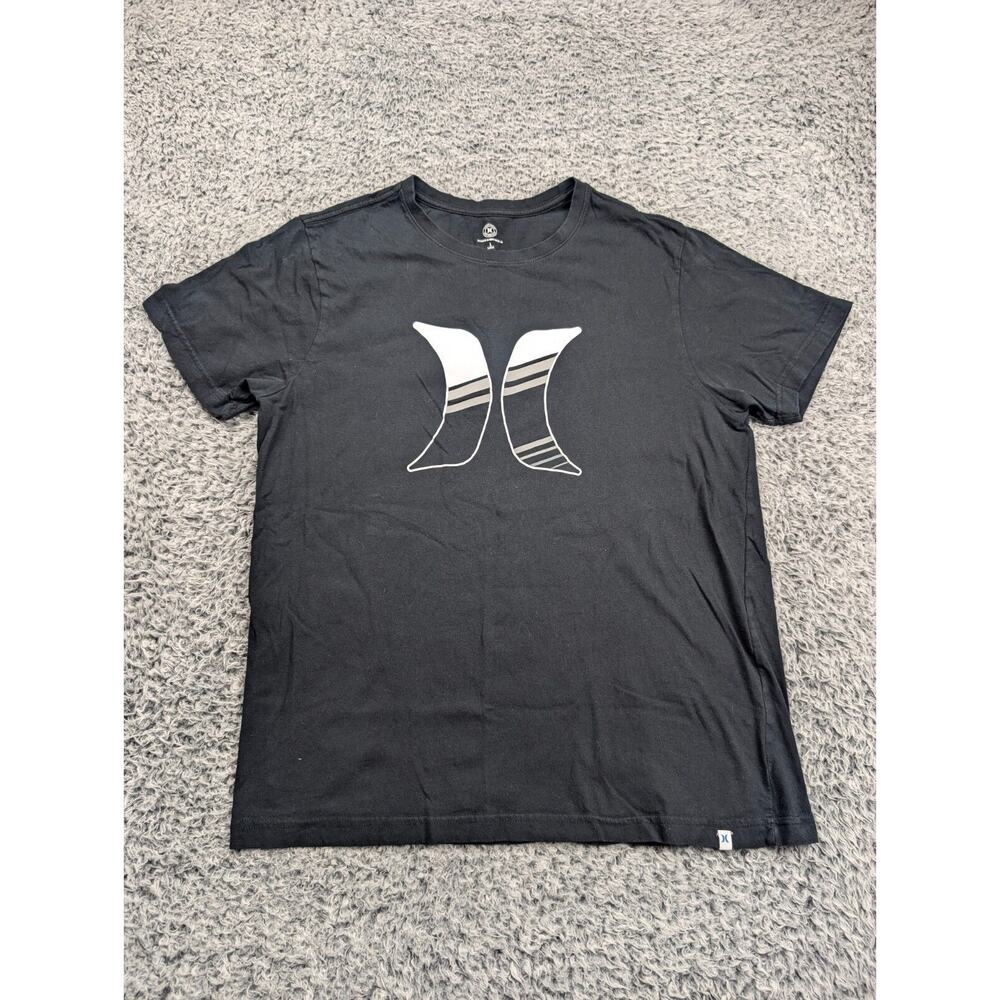 Hurley Shirt Men Black Streetwear Grunge Surf Skate Logo Casual Graphic Tee